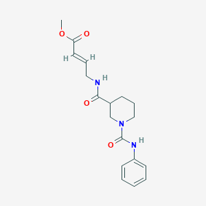 molecular formula C18H23N3O4 B7437584 methyl (E)-4-[[1-(phenylcarbamoyl)piperidine-3-carbonyl]amino]but-2-enoate 