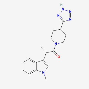 molecular formula C18H22N6O B7437632 2-(1-methylindol-3-yl)-1-[4-(2H-tetrazol-5-yl)piperidin-1-yl]propan-1-one 
