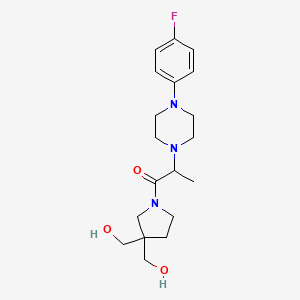 molecular formula C19H28FN3O3 B7437659 1-[3,3-Bis(hydroxymethyl)pyrrolidin-1-yl]-2-[4-(4-fluorophenyl)piperazin-1-yl]propan-1-one 