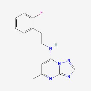 molecular formula C14H14FN5 B7437664 N-[2-(2-fluorophenyl)ethyl]-5-methyl-[1,2,4]triazolo[1,5-a]pyrimidin-7-amine 