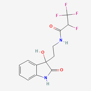 2,3,3,3-tetrafluoro-N-[2-(3-hydroxy-2-oxo-1H-indol-3-yl)ethyl]propanamide