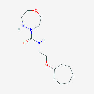 molecular formula C14H27N3O3 B7437702 N-(2-cycloheptyloxyethyl)-1,4,5-oxadiazepane-4-carboxamide 