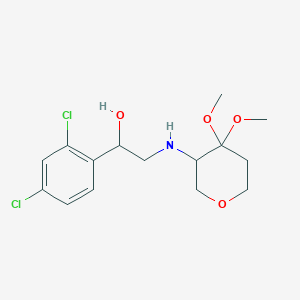 molecular formula C15H21Cl2NO4 B7437708 1-(2,4-Dichlorophenyl)-2-[(4,4-dimethoxyoxan-3-yl)amino]ethanol 