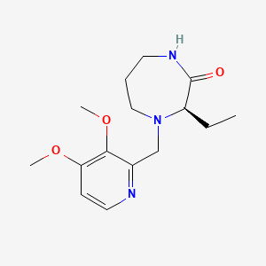 molecular formula C15H23N3O3 B7437717 (3R)-4-[(3,4-dimethoxypyridin-2-yl)methyl]-3-ethyl-1,4-diazepan-2-one 