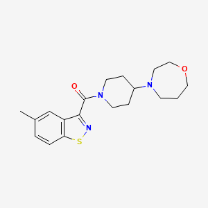 molecular formula C19H25N3O2S B7437728 (5-Methyl-1,2-benzothiazol-3-yl)-[4-(1,4-oxazepan-4-yl)piperidin-1-yl]methanone 