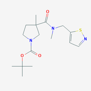 molecular formula C16H25N3O3S B7437745 Tert-butyl 3-methyl-3-[methyl(1,2-thiazol-5-ylmethyl)carbamoyl]pyrrolidine-1-carboxylate 