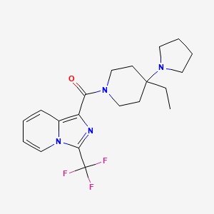 molecular formula C20H25F3N4O B7437746 (4-Ethyl-4-pyrrolidin-1-ylpiperidin-1-yl)-[3-(trifluoromethyl)imidazo[1,5-a]pyridin-1-yl]methanone 