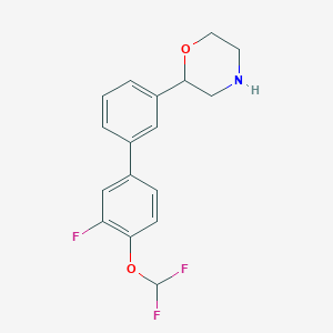 molecular formula C17H16F3NO2 B7437747 2-[3-[4-(Difluoromethoxy)-3-fluorophenyl]phenyl]morpholine 