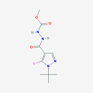 molecular formula C10H15IN4O3 B7437755 methyl N-[(1-tert-butyl-5-iodopyrazole-4-carbonyl)amino]carbamate 