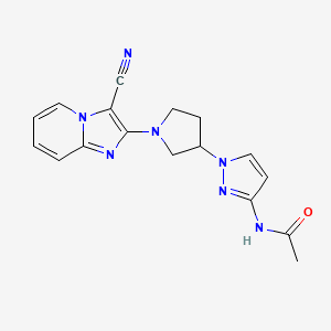 molecular formula C17H17N7O B7437771 N-[1-[1-(3-cyanoimidazo[1,2-a]pyridin-2-yl)pyrrolidin-3-yl]pyrazol-3-yl]acetamide 