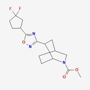 molecular formula C16H21F2N3O3 B7437779 Methyl 6-[5-(3,3-difluorocyclopentyl)-1,2,4-oxadiazol-3-yl]-2-azabicyclo[2.2.2]octane-2-carboxylate 