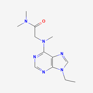 molecular formula C12H18N6O B7437793 2-[(9-ethylpurin-6-yl)-methylamino]-N,N-dimethylacetamide 