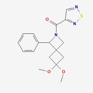molecular formula C17H19N3O3S B7437797 (6,6-Dimethoxy-3-phenyl-2-azaspiro[3.3]heptan-2-yl)-(1,2,5-thiadiazol-3-yl)methanone 
