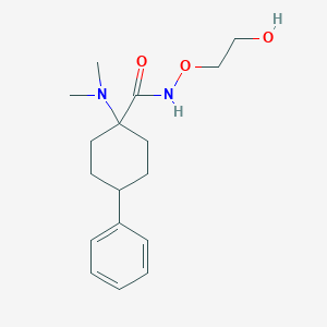 molecular formula C17H26N2O3 B7437798 1-(dimethylamino)-N-(2-hydroxyethoxy)-4-phenylcyclohexane-1-carboxamide 