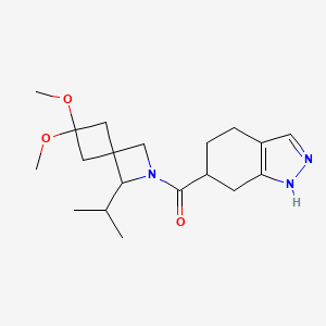 molecular formula C19H29N3O3 B7437811 (6,6-dimethoxy-3-propan-2-yl-2-azaspiro[3.3]heptan-2-yl)-(4,5,6,7-tetrahydro-1H-indazol-6-yl)methanone 