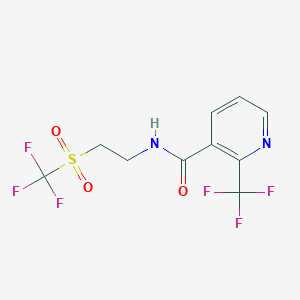 molecular formula C10H8F6N2O3S B7437837 2-(trifluoromethyl)-N-[2-(trifluoromethylsulfonyl)ethyl]pyridine-3-carboxamide 