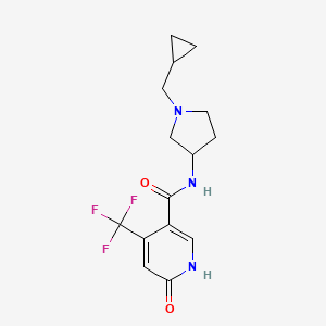 molecular formula C15H18F3N3O2 B7437841 N-[1-(cyclopropylmethyl)pyrrolidin-3-yl]-6-oxo-4-(trifluoromethyl)-1H-pyridine-3-carboxamide 