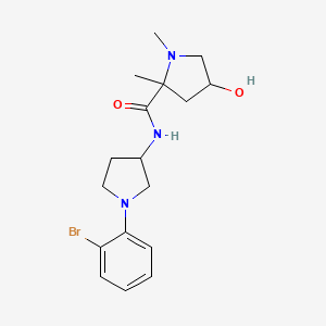 molecular formula C17H24BrN3O2 B7437848 N-[1-(2-bromophenyl)pyrrolidin-3-yl]-4-hydroxy-1,2-dimethylpyrrolidine-2-carboxamide 