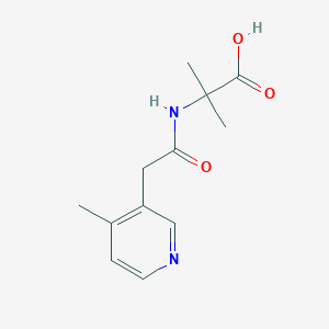 molecular formula C12H16N2O3 B7437857 2-Methyl-2-[[2-(4-methylpyridin-3-yl)acetyl]amino]propanoic acid 