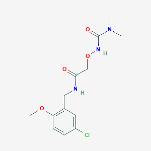 molecular formula C13H18ClN3O4 B7437869 N-[(5-chloro-2-methoxyphenyl)methyl]-2-(dimethylcarbamoylamino)oxyacetamide 