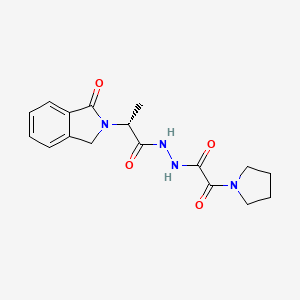 molecular formula C17H20N4O4 B7437872 (2R)-2-(3-oxo-1H-isoindol-2-yl)-N'-(2-oxo-2-pyrrolidin-1-ylacetyl)propanehydrazide 