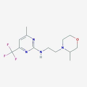 molecular formula C13H19F3N4O B7437880 4-methyl-N-[2-(3-methylmorpholin-4-yl)ethyl]-6-(trifluoromethyl)pyrimidin-2-amine 