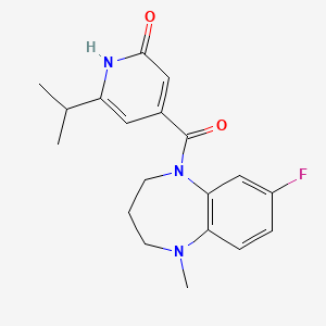 molecular formula C19H22FN3O2 B7437927 4-(7-fluoro-1-methyl-3,4-dihydro-2H-1,5-benzodiazepine-5-carbonyl)-6-propan-2-yl-1H-pyridin-2-one 