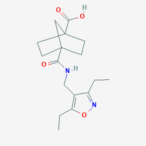 molecular formula C17H24N2O4 B7437939 4-[(3,5-Diethyl-1,2-oxazol-4-yl)methylcarbamoyl]bicyclo[2.2.1]heptane-1-carboxylic acid 