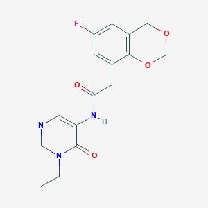 molecular formula C16H16FN3O4 B7437950 N-(1-ethyl-6-oxopyrimidin-5-yl)-2-(6-fluoro-4H-1,3-benzodioxin-8-yl)acetamide 