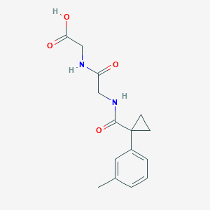 molecular formula C15H18N2O4 B7437985 2-[[2-[[1-(3-Methylphenyl)cyclopropanecarbonyl]amino]acetyl]amino]acetic acid 