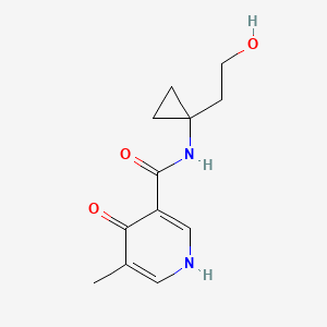 molecular formula C12H16N2O3 B7438004 N-[1-(2-hydroxyethyl)cyclopropyl]-5-methyl-4-oxo-1H-pyridine-3-carboxamide 
