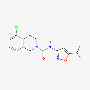 molecular formula C16H18ClN3O2 B7438029 5-chloro-N-(5-propan-2-yl-1,2-oxazol-3-yl)-3,4-dihydro-1H-isoquinoline-2-carboxamide 