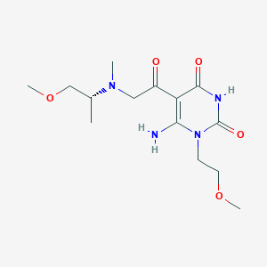 molecular formula C14H24N4O5 B7438044 6-amino-1-(2-methoxyethyl)-5-[2-[[(2R)-1-methoxypropan-2-yl]-methylamino]acetyl]pyrimidine-2,4-dione 