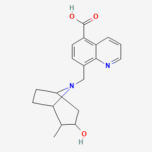 molecular formula C19H22N2O3 B7438051 8-[(3-Hydroxy-2-methyl-8-azabicyclo[3.2.1]octan-8-yl)methyl]quinoline-5-carboxylic acid 