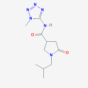 molecular formula C11H18N6O2 B7438062 1-(2-methylpropyl)-N-(1-methyltetrazol-5-yl)-5-oxopyrrolidine-3-carboxamide 