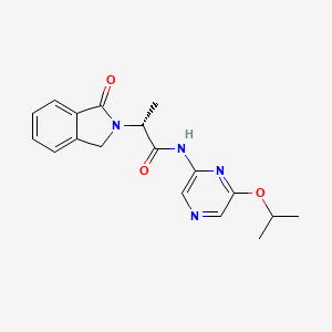 molecular formula C18H20N4O3 B7438077 (2R)-2-(3-oxo-1H-isoindol-2-yl)-N-(6-propan-2-yloxypyrazin-2-yl)propanamide 
