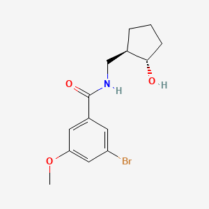 molecular formula C14H18BrNO3 B7438090 3-bromo-N-[[(1R,2S)-2-hydroxycyclopentyl]methyl]-5-methoxybenzamide 