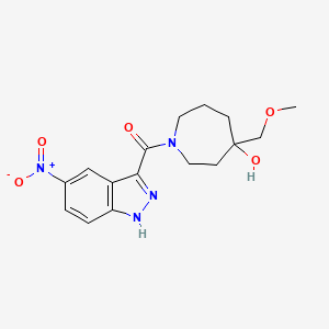 molecular formula C16H20N4O5 B7438125 [4-hydroxy-4-(methoxymethyl)azepan-1-yl]-(5-nitro-1H-indazol-3-yl)methanone 