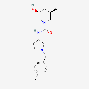 (3S,5R)-3-hydroxy-5-methyl-N-[1-[(4-methylphenyl)methyl]pyrrolidin-3-yl]piperidine-1-carboxamide