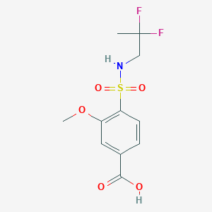 molecular formula C11H13F2NO5S B7438142 4-(2,2-Difluoropropylsulfamoyl)-3-methoxybenzoic acid 