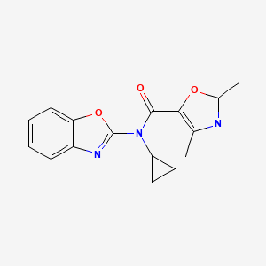 molecular formula C16H15N3O3 B7438161 N-(1,3-benzoxazol-2-yl)-N-cyclopropyl-2,4-dimethyl-1,3-oxazole-5-carboxamide 