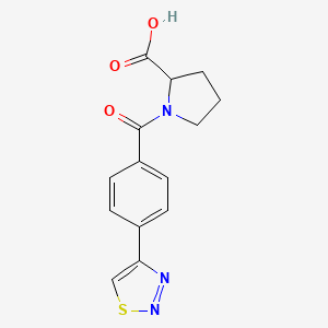 molecular formula C14H13N3O3S B7438189 1-[4-(Thiadiazol-4-yl)benzoyl]pyrrolidine-2-carboxylic acid 