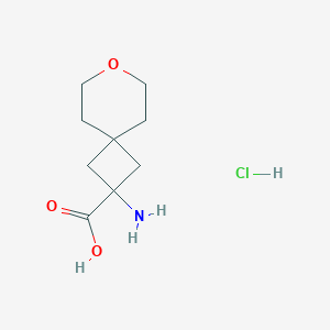 molecular formula C9H16ClNO3 B7438191 2-Amino-7-oxaspiro[3.5]nonane-2-carboxylic acid hcl 