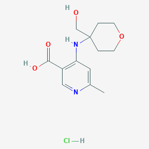 molecular formula C13H19ClN2O4 B7438196 4-[[4-(Hydroxymethyl)oxan-4-yl]amino]-6-methylpyridine-3-carboxylic acid;hydrochloride 