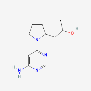 molecular formula C11H18N4O B7438207 1-[1-(6-Aminopyrimidin-4-yl)pyrrolidin-2-yl]propan-2-ol 