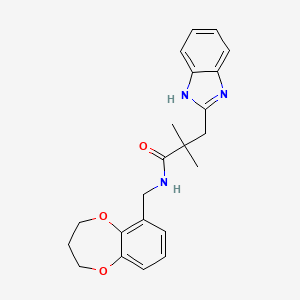 molecular formula C22H25N3O3 B7438215 3-(1H-benzimidazol-2-yl)-N-(3,4-dihydro-2H-1,5-benzodioxepin-6-ylmethyl)-2,2-dimethylpropanamide 