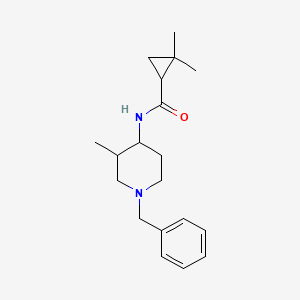 molecular formula C19H28N2O B7438221 N-(1-benzyl-3-methylpiperidin-4-yl)-2,2-dimethylcyclopropane-1-carboxamide 