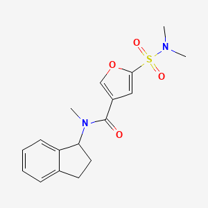 molecular formula C17H20N2O4S B7438228 N-(2,3-dihydro-1H-inden-1-yl)-5-(dimethylsulfamoyl)-N-methylfuran-3-carboxamide 