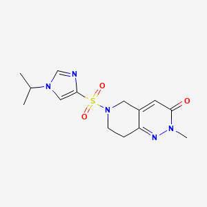 2-methyl-6-(1-propan-2-ylimidazol-4-yl)sulfonyl-7,8-dihydro-5H-pyrido[4,3-c]pyridazin-3-one