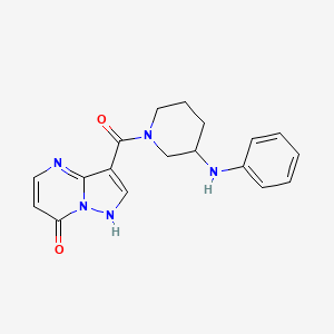molecular formula C18H19N5O2 B7438235 3-(3-anilinopiperidine-1-carbonyl)-1H-pyrazolo[1,5-a]pyrimidin-7-one 